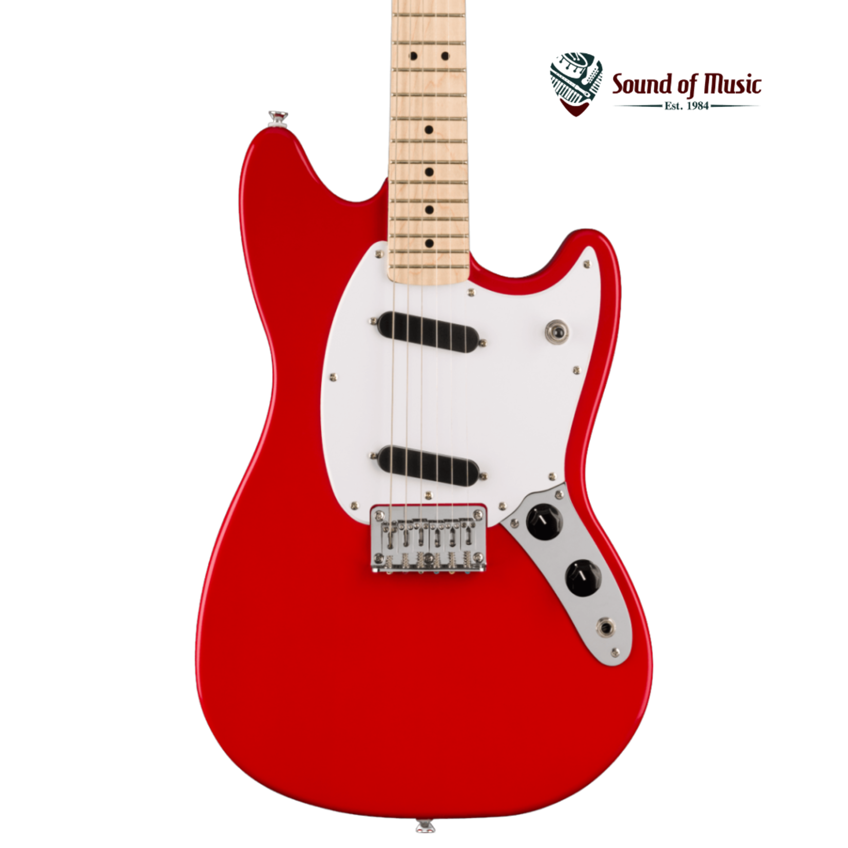 Squier Sonic Mustang, Maple Fingerboard, White Pickguard - Torino Red
