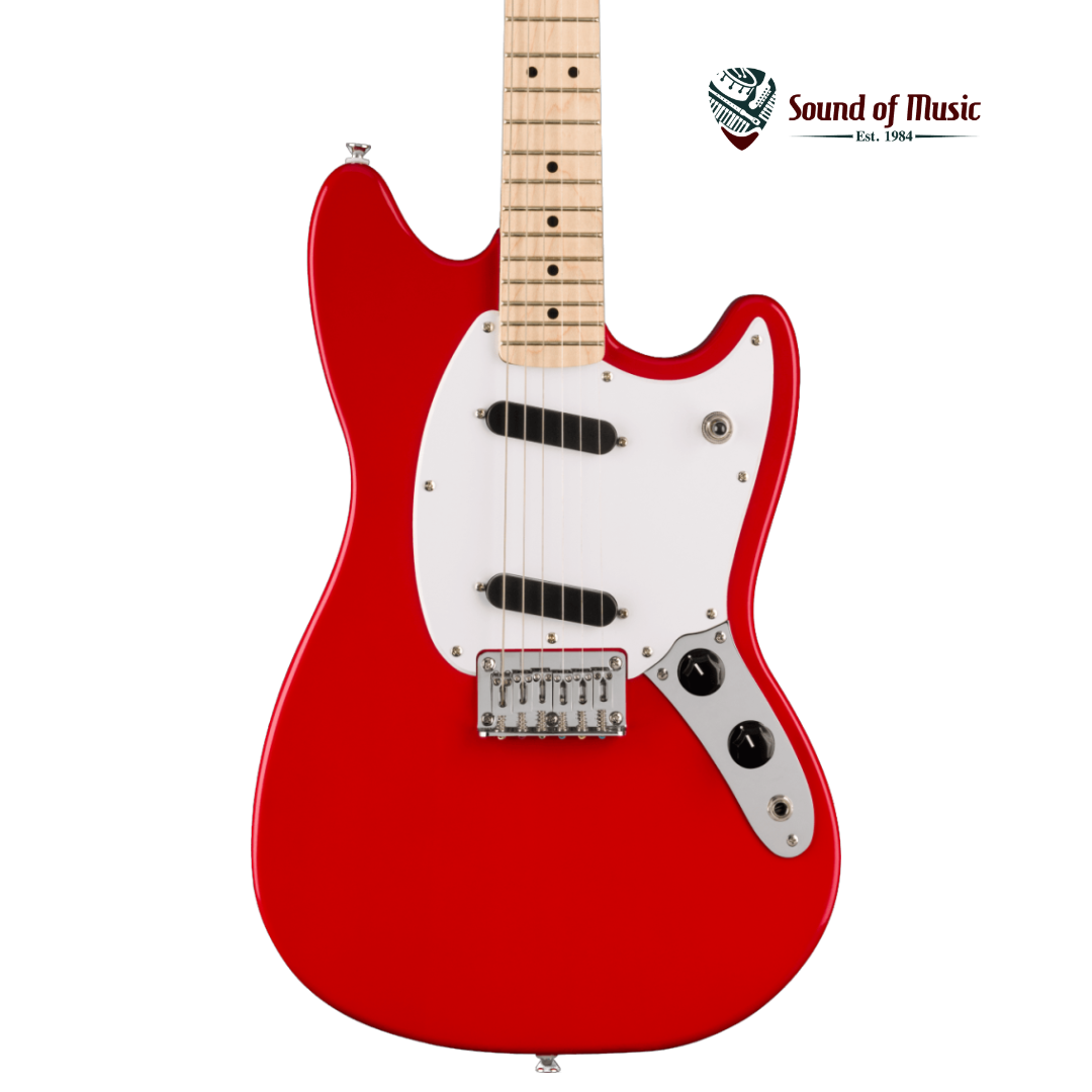 Squier Sonic Mustang, Maple Fingerboard, White Pickguard - Torino Red