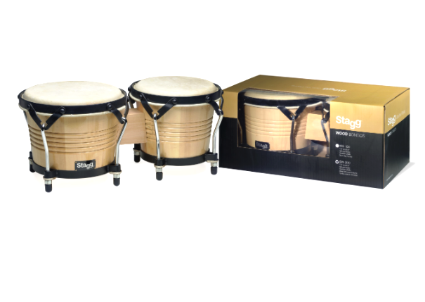 Stagg Wood 7.5" & 6.5" Latin Bongos - Natural