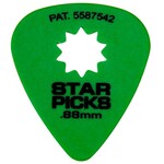 Cleartone Star Picks .88mm Guitar Picks 12 Pack - Green