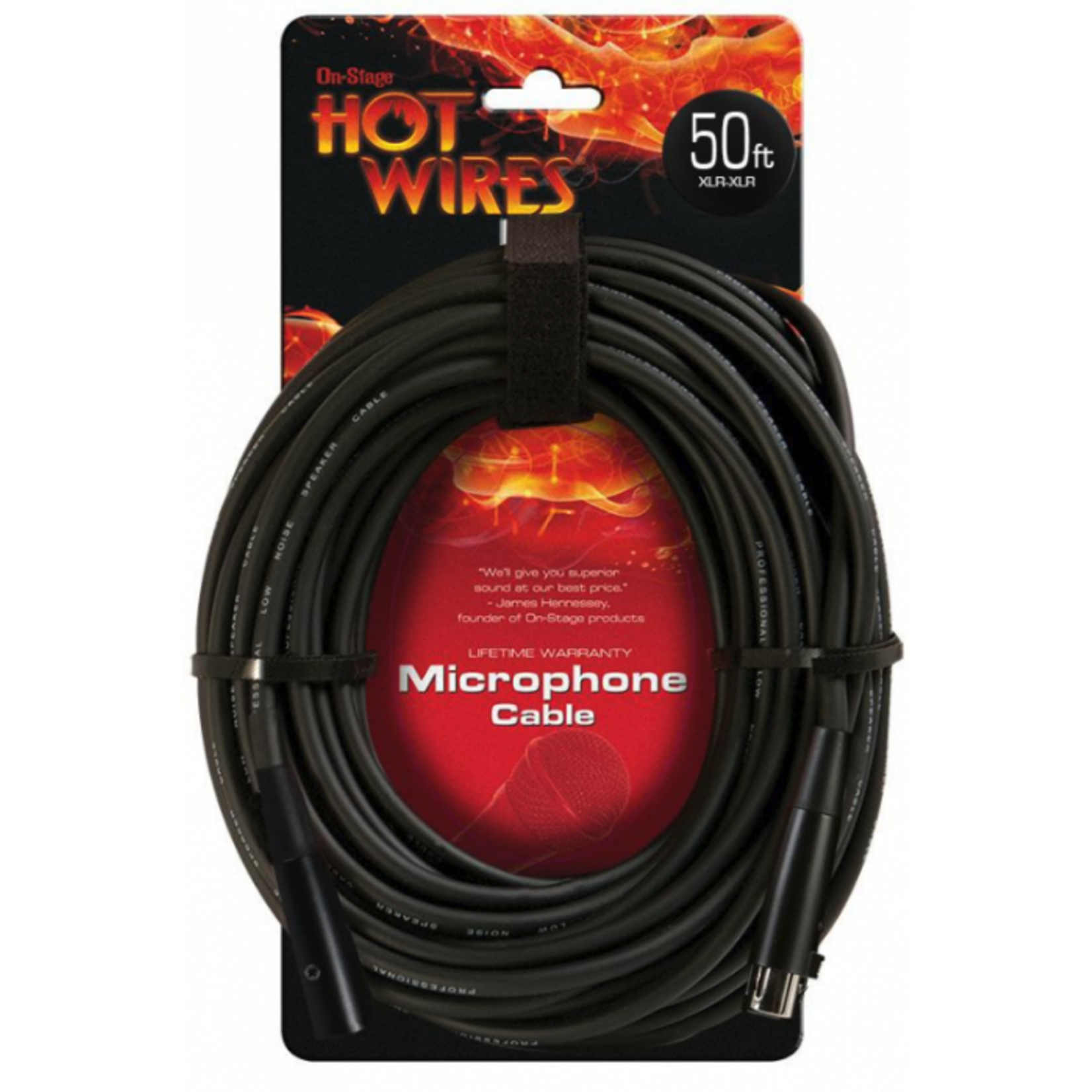 On-Stage MC12-50 50' Hot Wires Microphone Cable