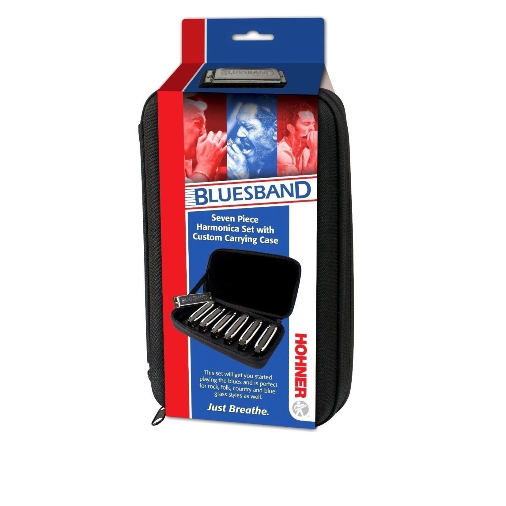 Hohner Bluesband 7 Piece Harmonica Set with Carrying Case