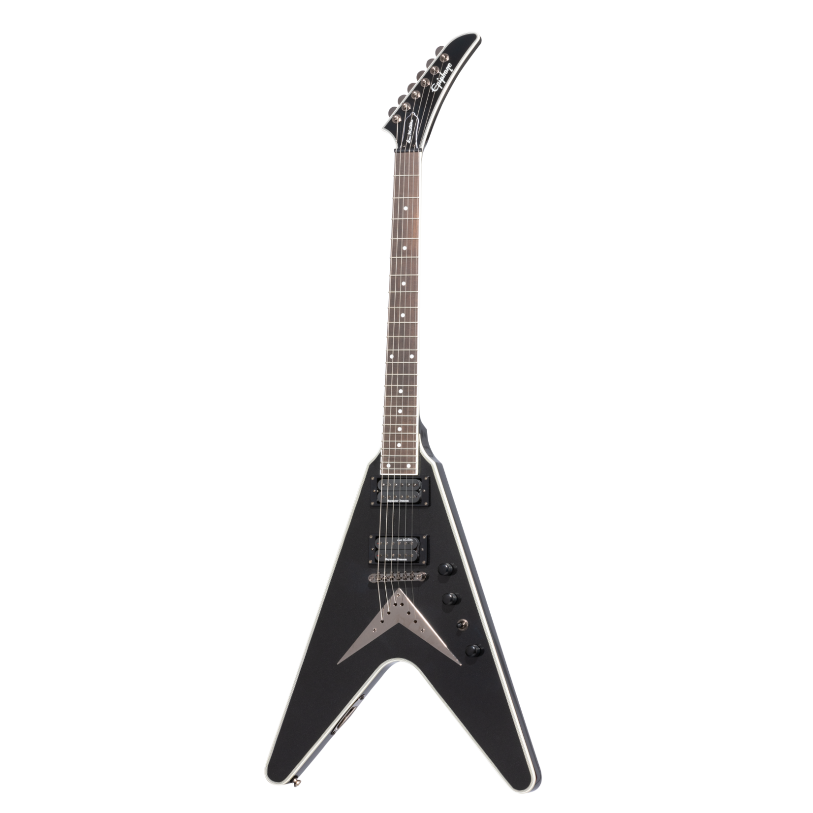 Epiphone Dave Mustaine Flying V Custom Electric Guitar W/Case & Seymour Duncan Pickups - Black Metallic