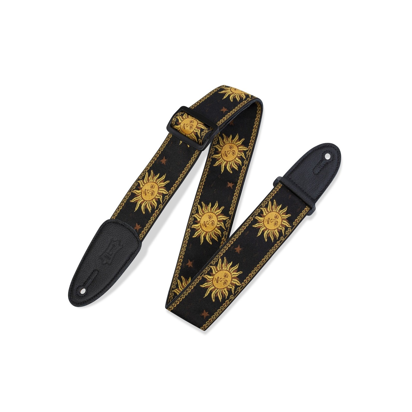 Levy's MPJG-SUN-BLK 2" Sun Design Jacquard Weave Guitar Strap - Black