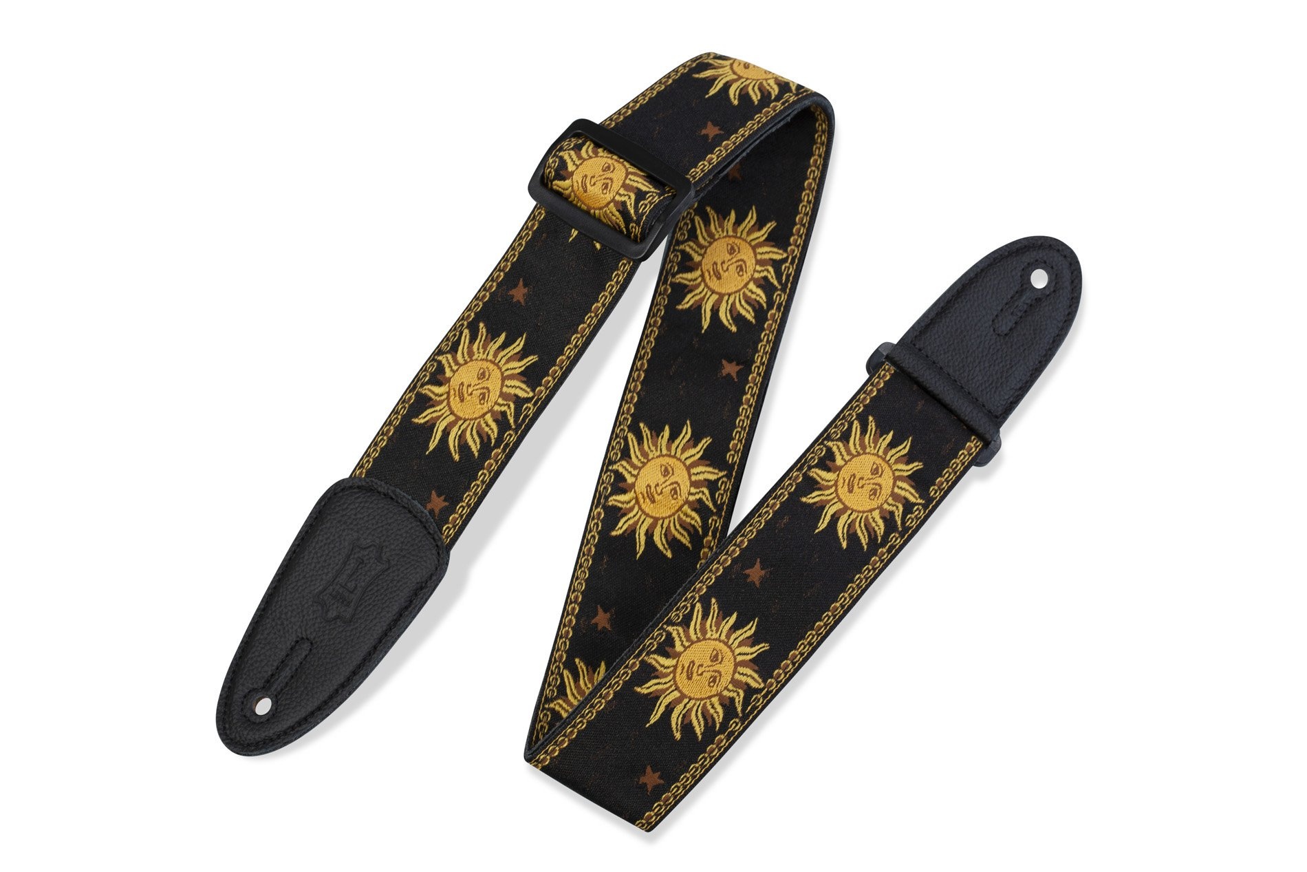Levy's MPJG-SUN-BLK 2" Sun Design Jacquard Weave Guitar Strap - Black