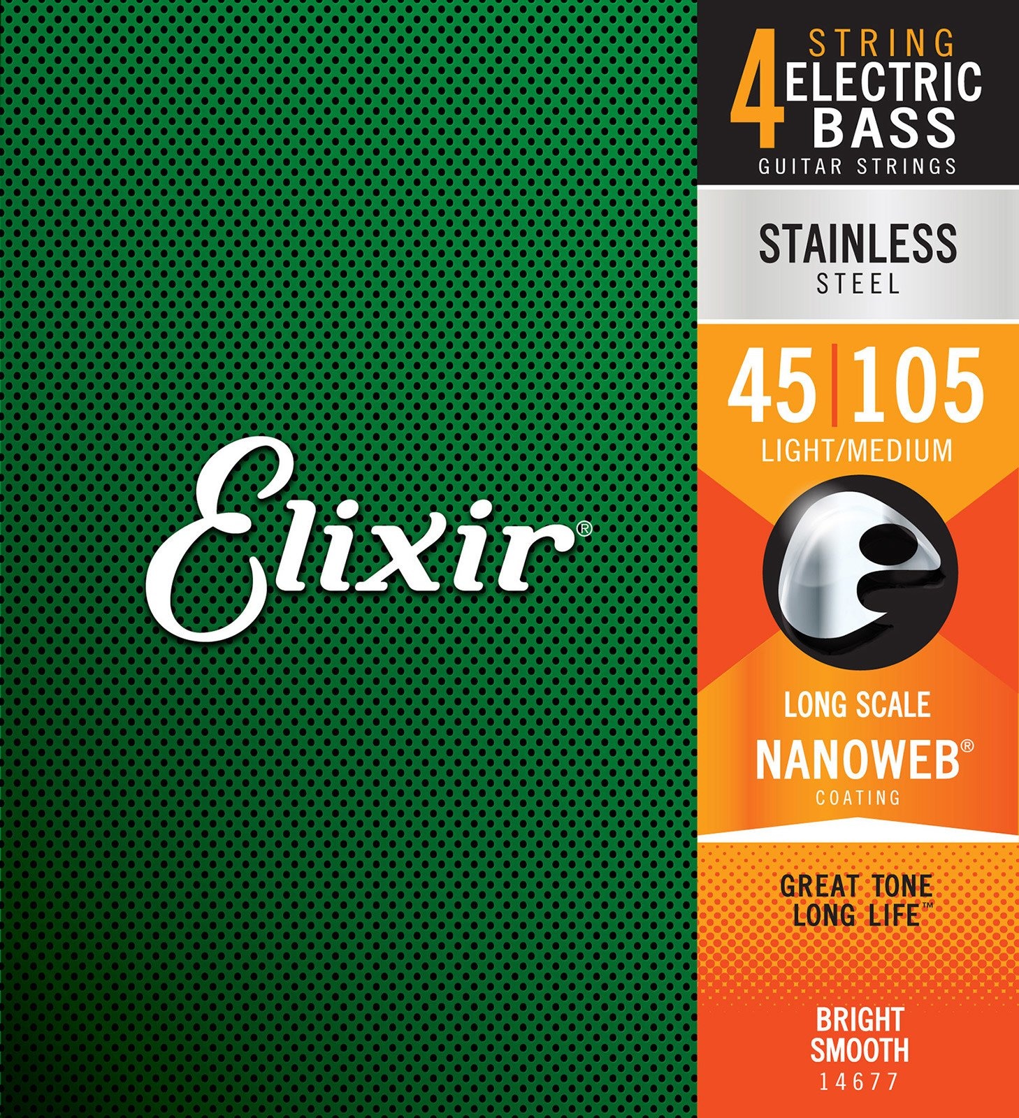 Elixir 45-105 Nanoweb Long Scale 4 String Bass Strings