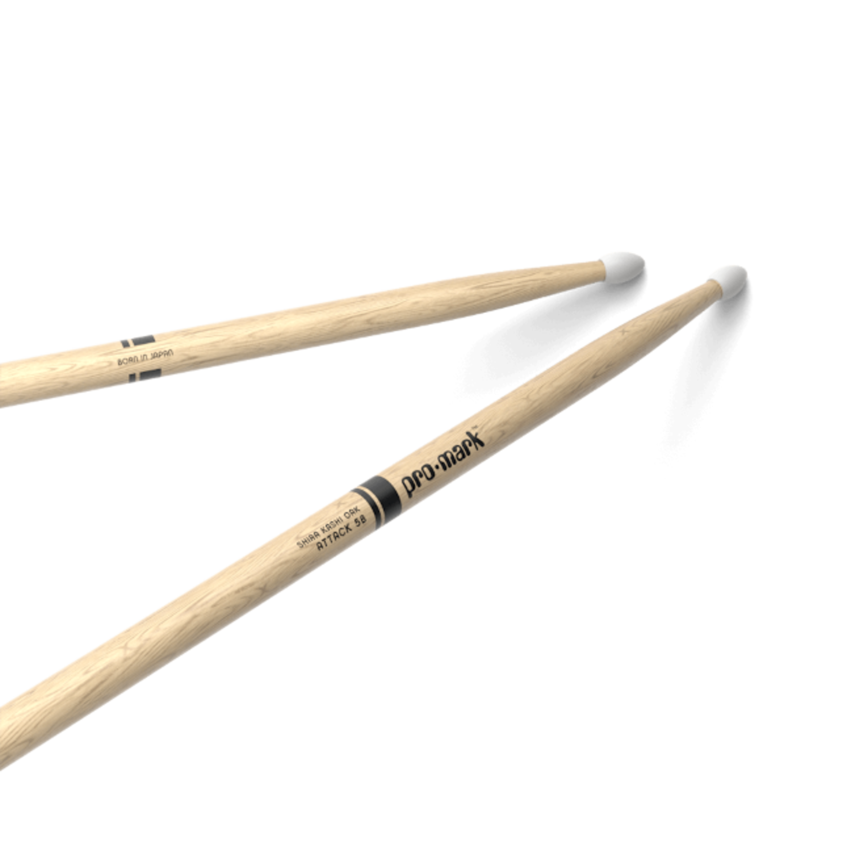 Promark Classic Attack 5B Shira Kashi Oak Drumstick, Oval Nylon Tip