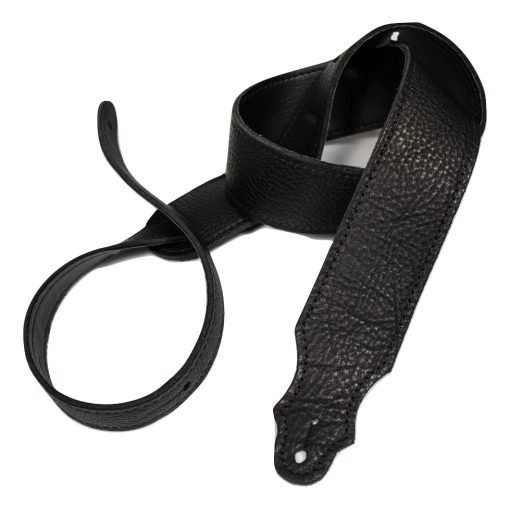 Franklin 2" Purist Glove Leather Guitar Strap - Black w/ Black Stitches