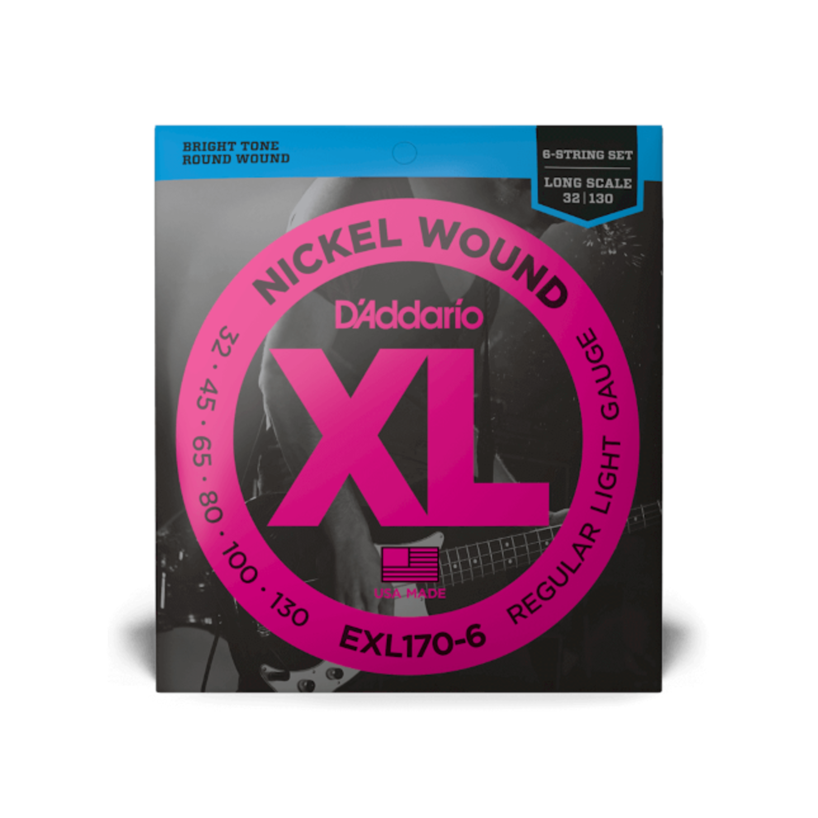 D'Addario 32-130 Regular Light 6-String, Long Scale, XL Nickel Bass Strings