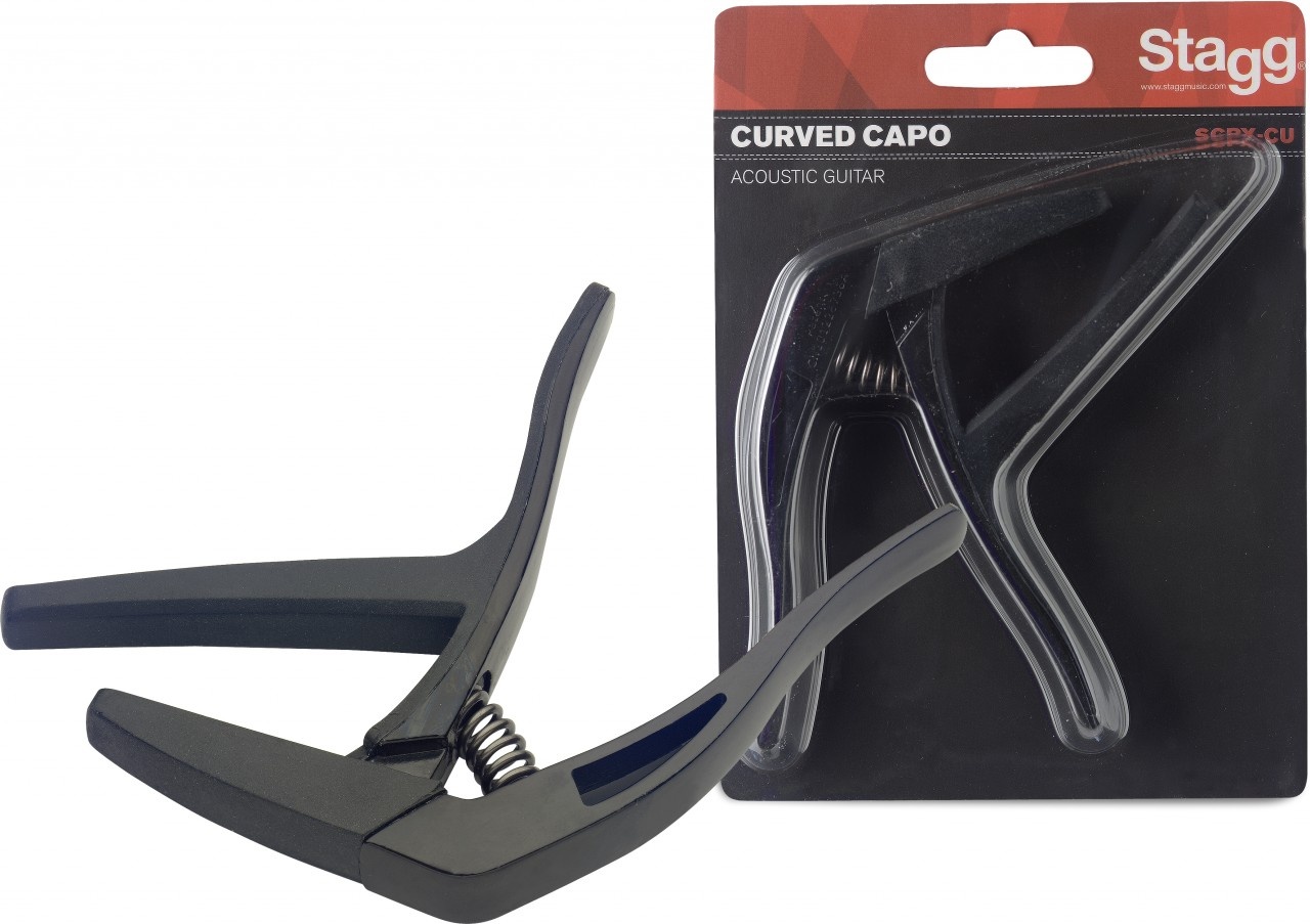 Stagg Curved Acoustic & Electric Guitar Capo - Black