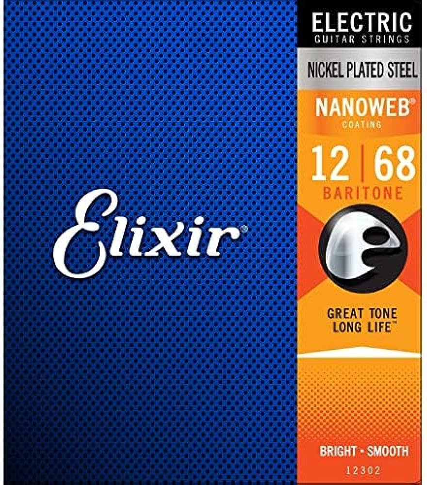 Elixir Nanoweb Electric Baritone Guitar Strings 12-68