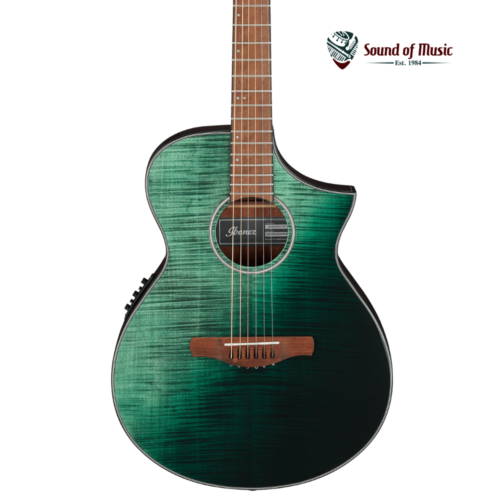Ibanez AEWC32FMGSF Acoustic-Electric Guitar - Dark Green Sunset Fade