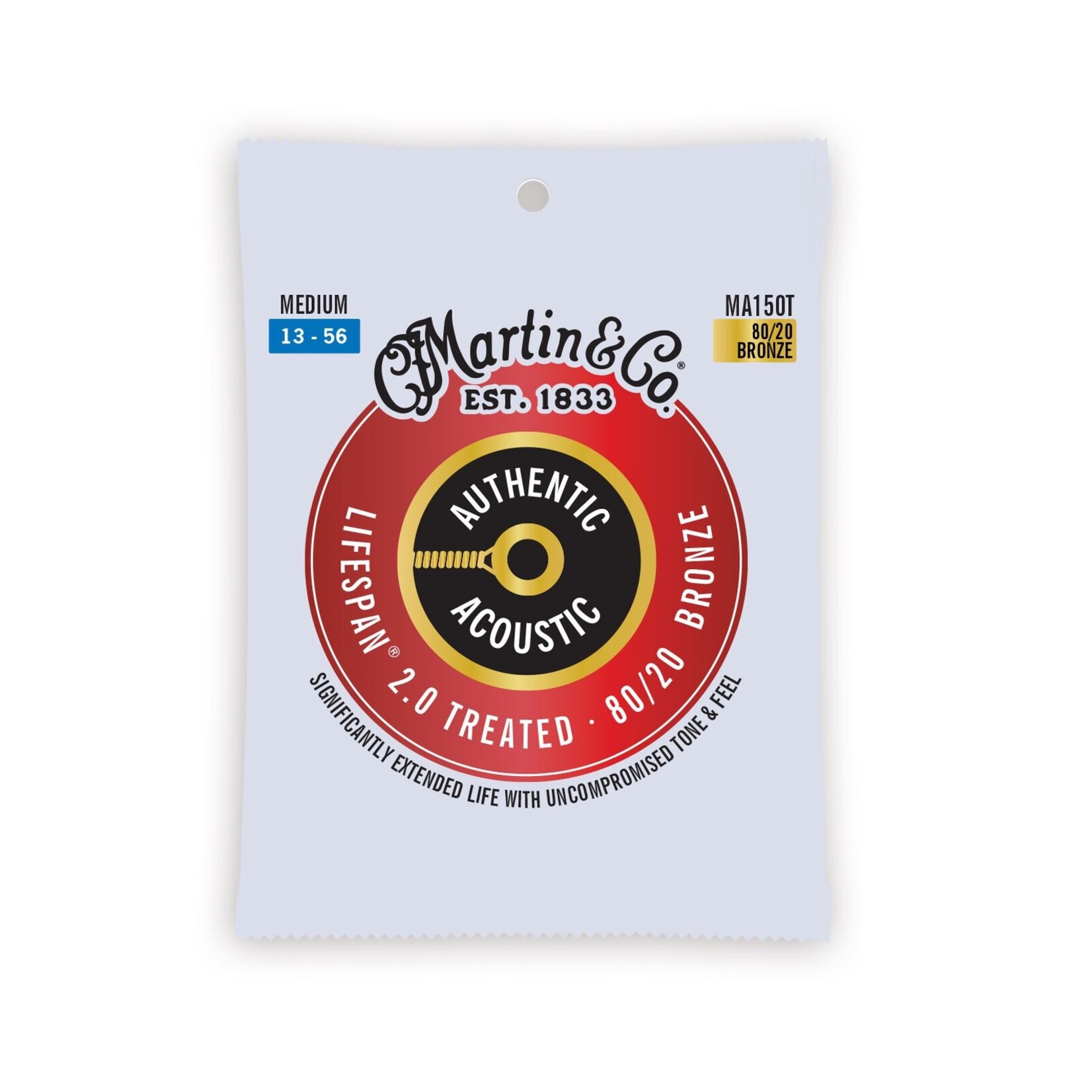 Martin MA150T Lifespan 2.0 Treated 80/20 Bronze Guitar Strings - .013-.056