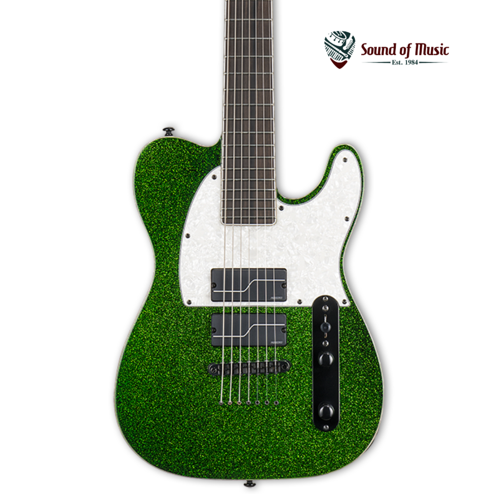 ESP LTD SCT-607B Stephen Carpenter 7-String Baritone Electric Guitar W/Case - Green Sparkle