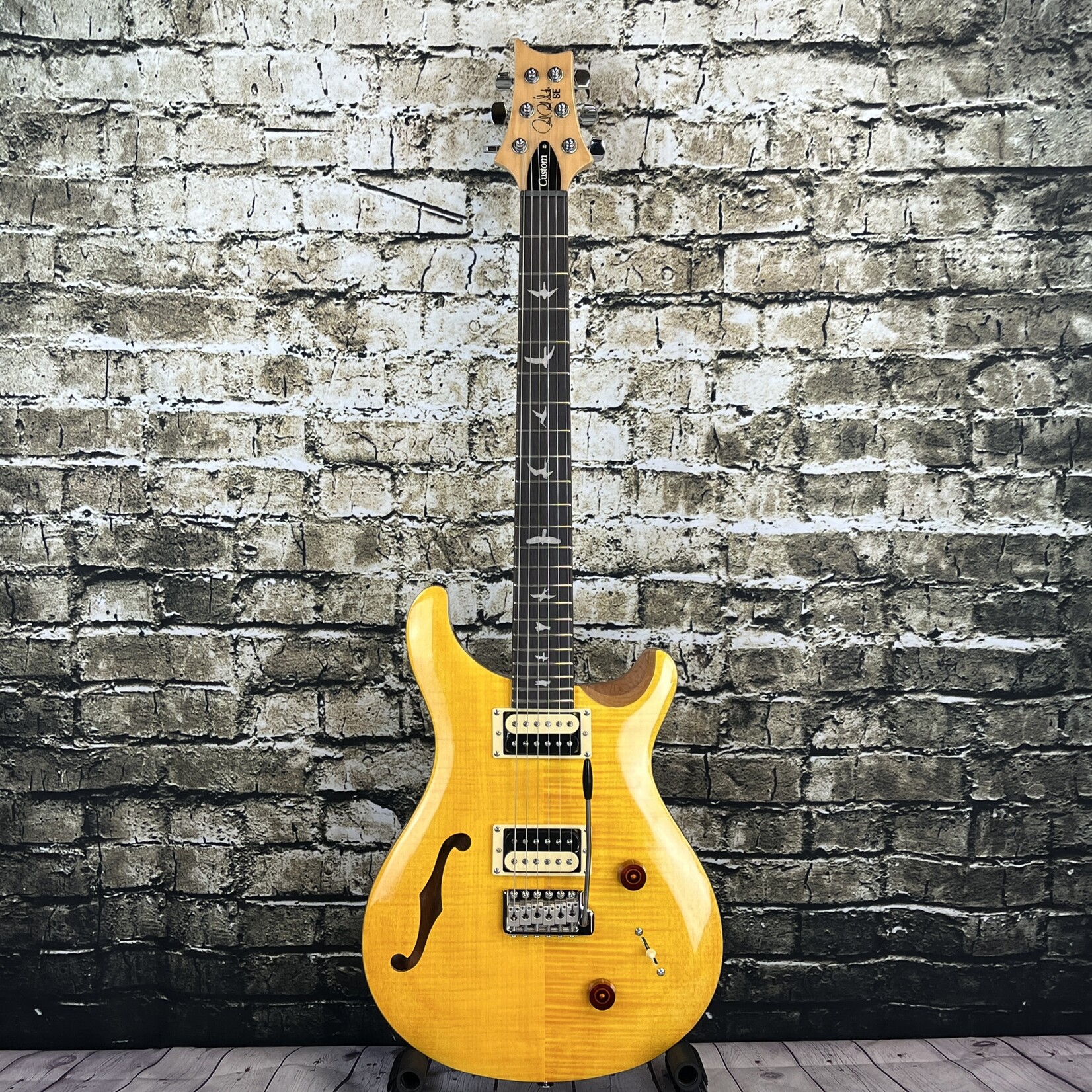 PRS SE Custom 22 Semi-Hollow Electric Guitar - Santana Yellow - With Gig Bag