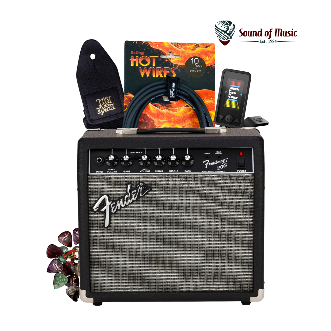 Electric Guitar Starter Bundle Fender Frontman 20G & Accessories