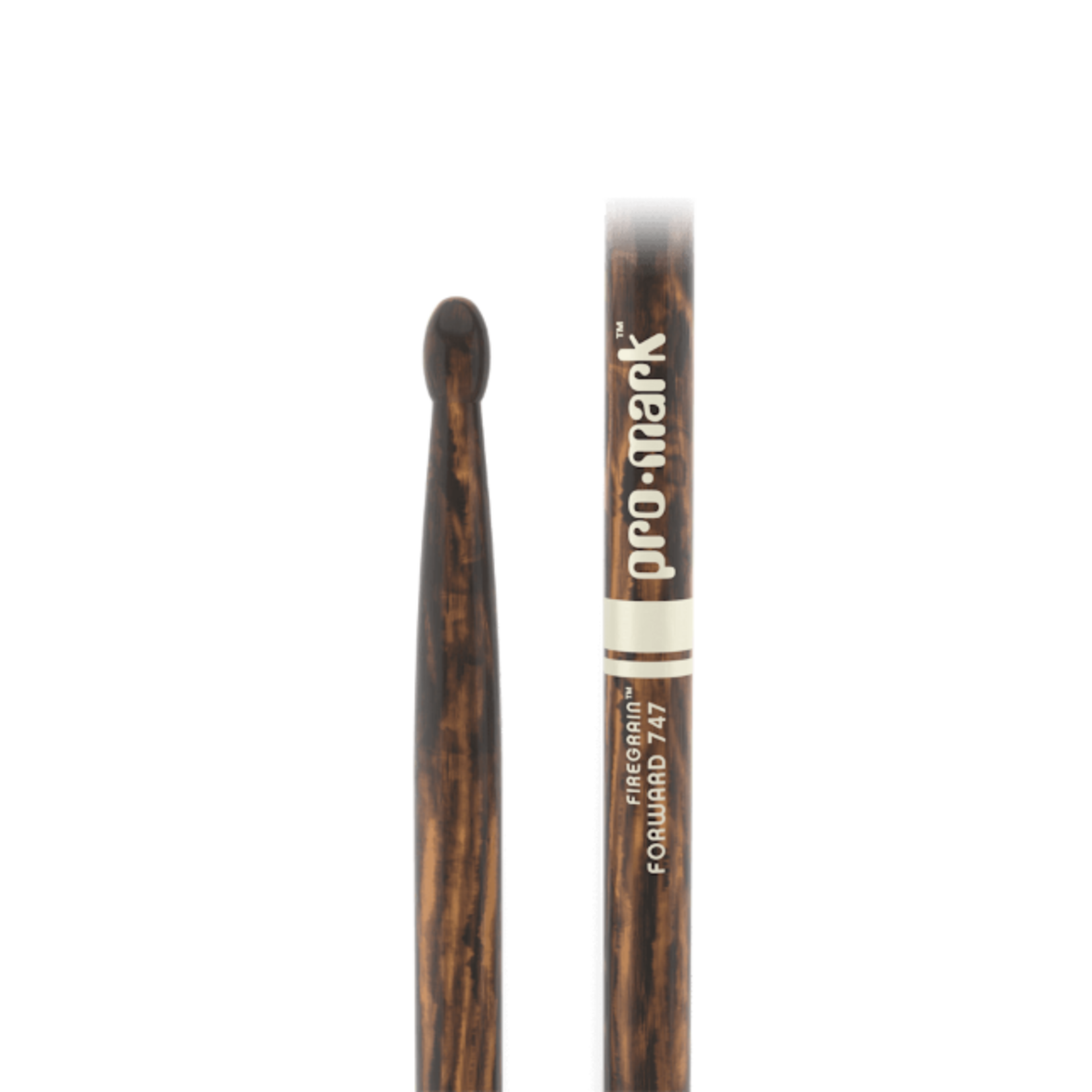 ProMark Classic Forward 747 FireGrain Hickory Drumstick, Oval Wood Tip