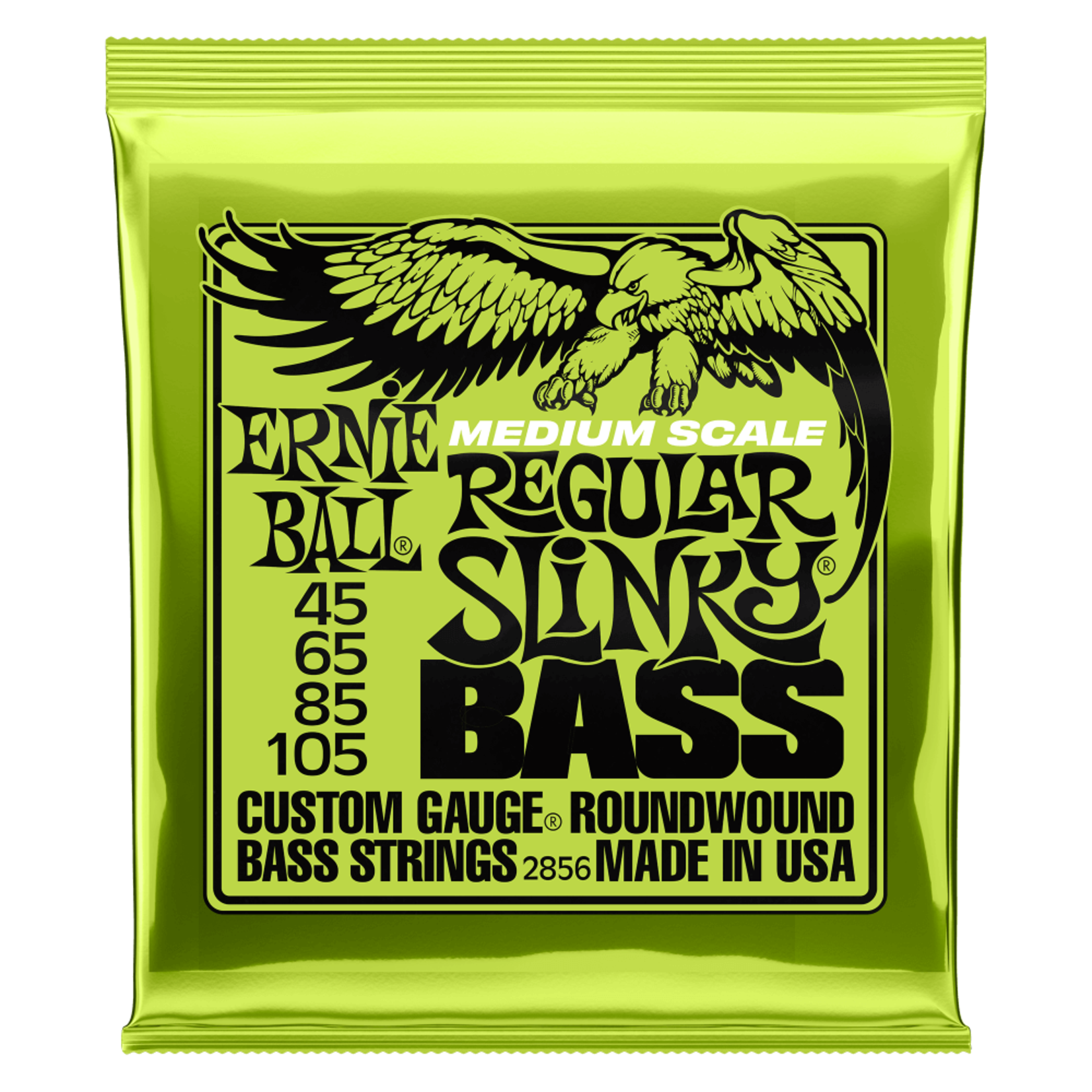 Ernie Ball Regular Slinky Nickel Wound Medium Scale Electric Bass Strings 45-105 Gauge