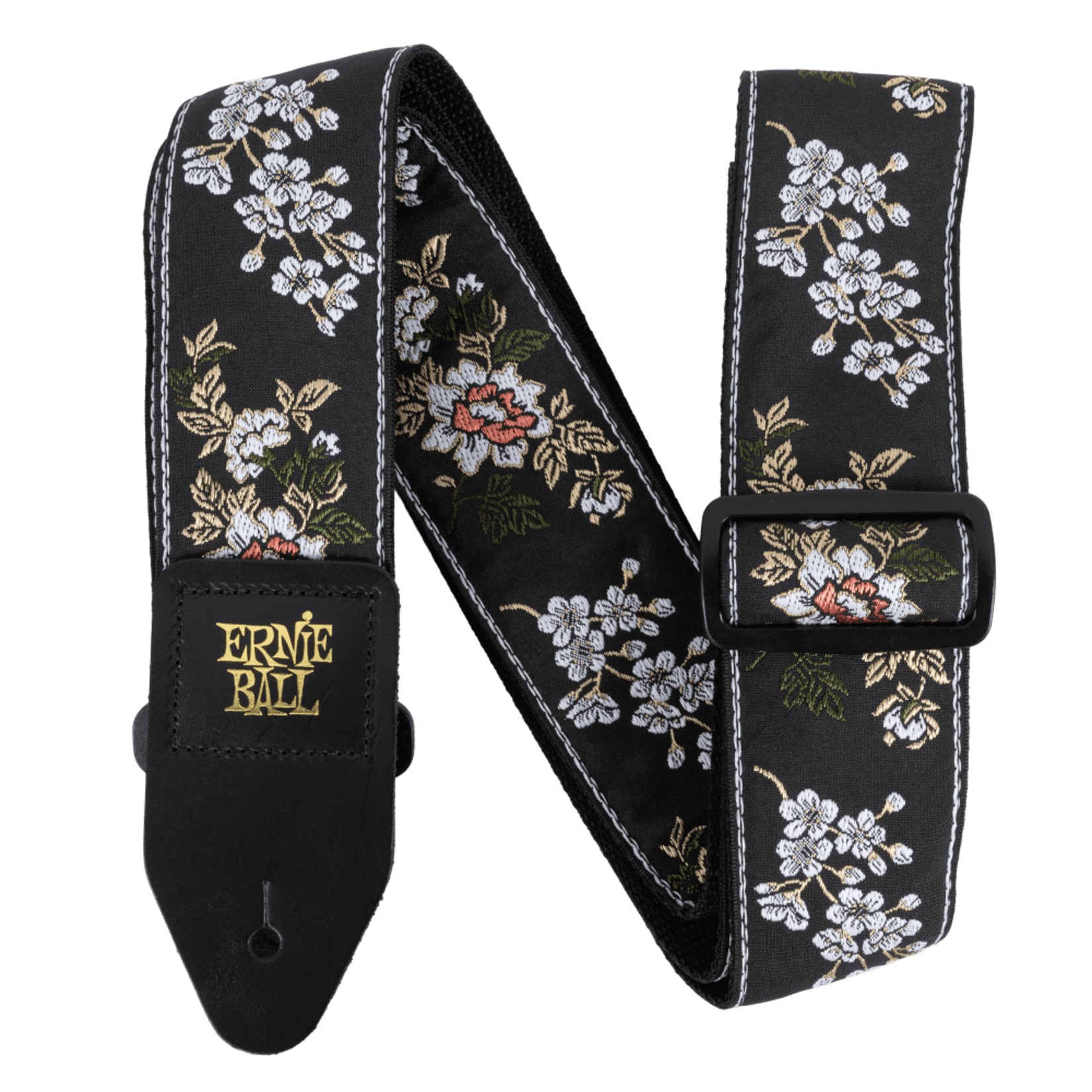 Ernie Ball Classic Jacquard Guitar/Bass Strap - White Blossom
