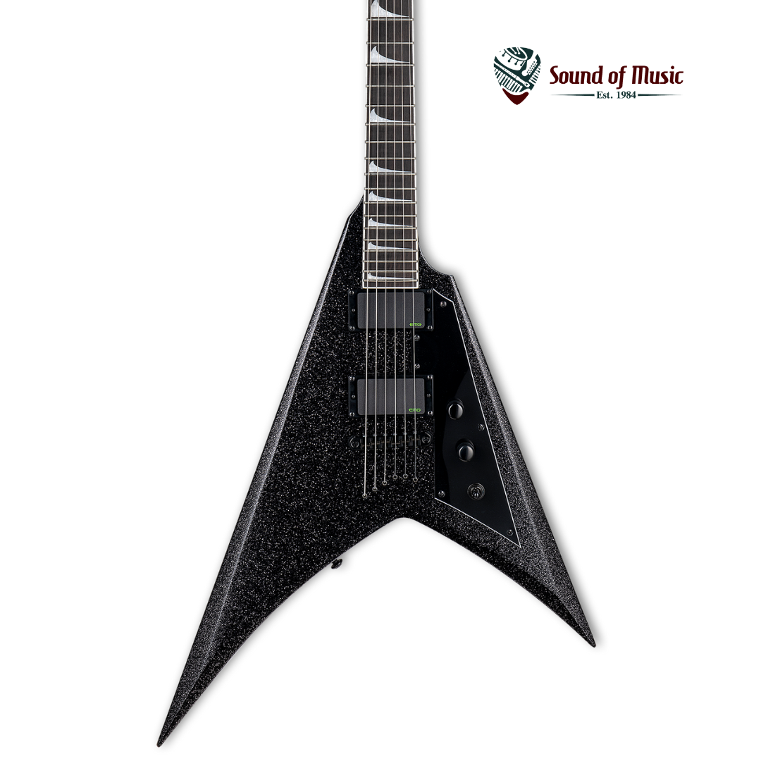ESP LTD KH-V Kirk Hammett Signature Electric Guitar W/Case - Black Sparkle
