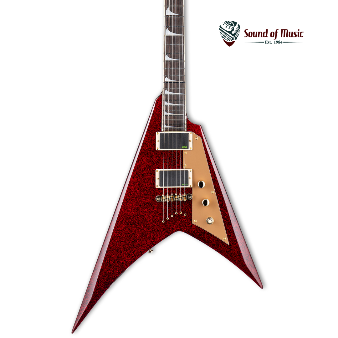 ESP LTD KH-V Kirk Hammett Signature Electric Guitar W/Case - Red Sparkle