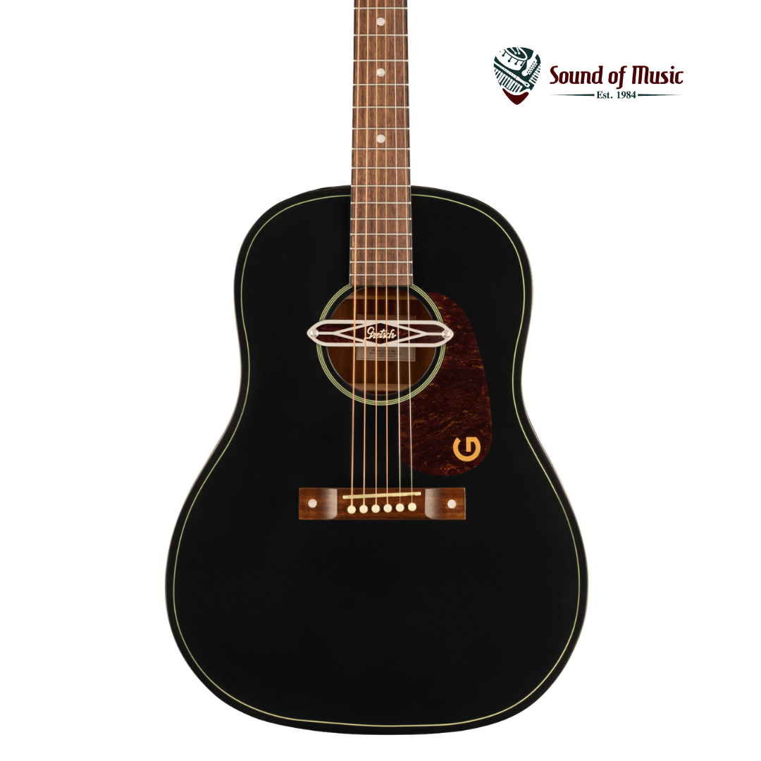Gretsch Deltoluxe Dreadnought, Walnut Fingerboard, Tortoiseshell Pickguard - Black Top
