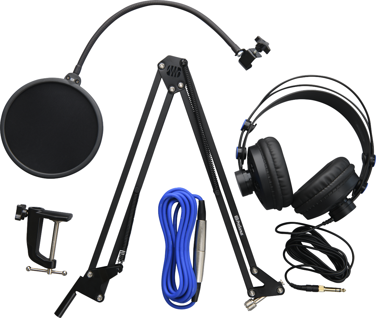 PreSonus Broadcast Accessory Pack - Black with Blue Cable