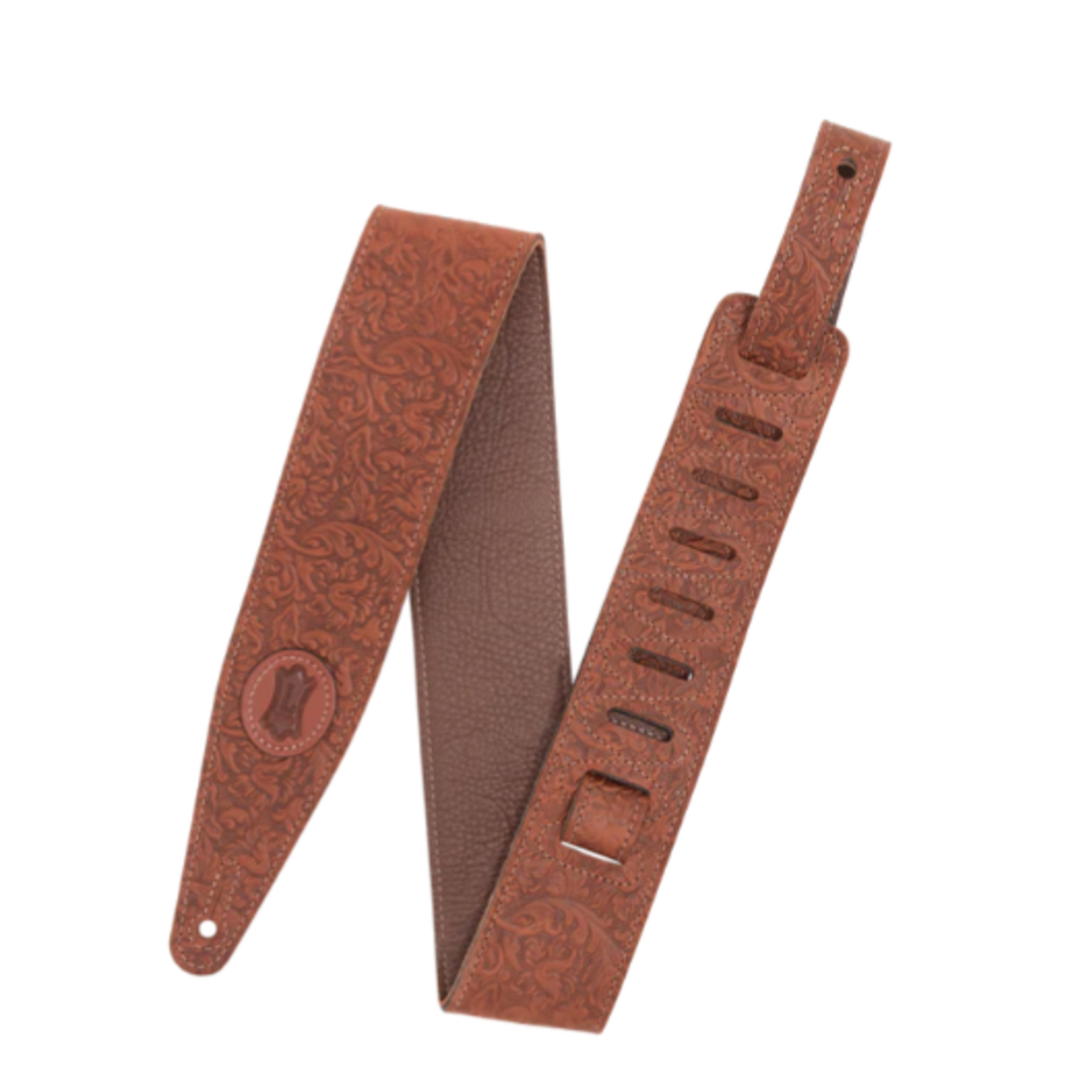 Levy's 2.5" Brown Florentine Leather Strap