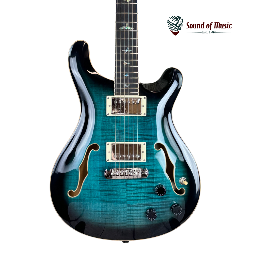 PRS PRS SE Hollowbody II Piezo Electric Guitar W/Case - Peacock Blue Smokeburst
