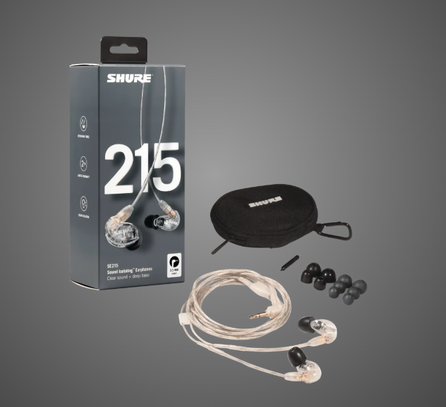 Shure SE215-CL Professional Sound Isolating Headphones - Clear
