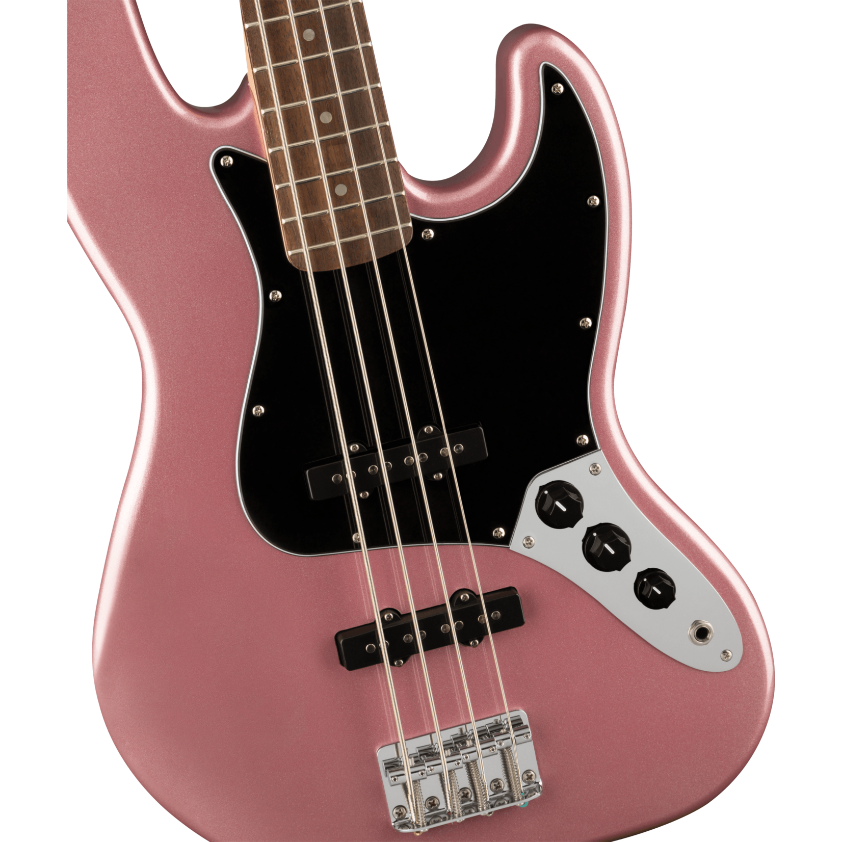 Squier Affinity Series Jazz Bass, Laurel Fingerboard, Black Pickguard - Burgundy Mist