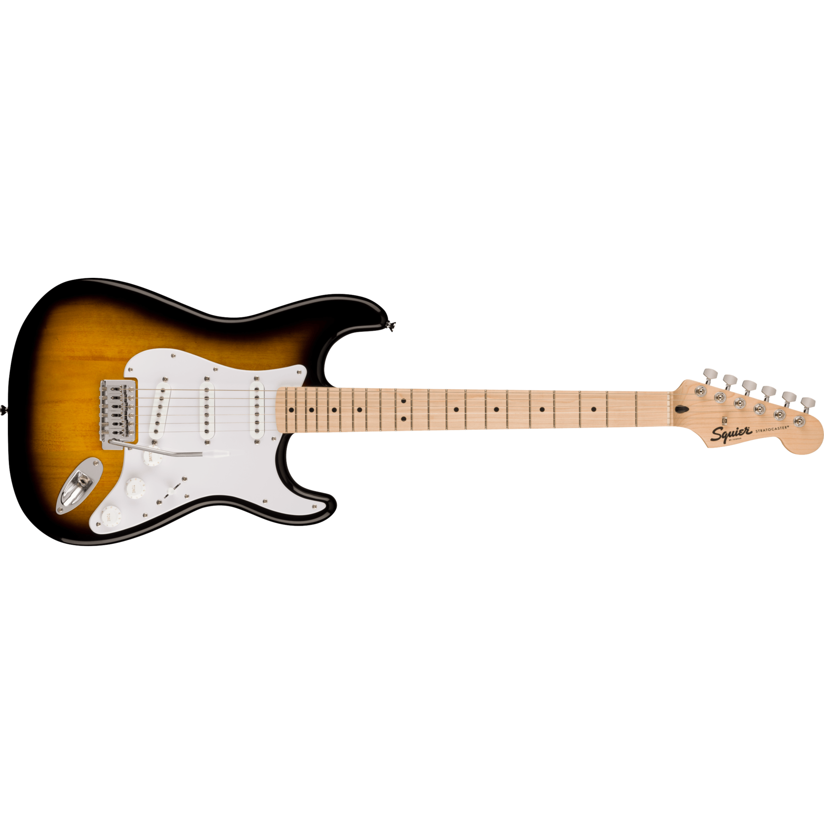 Squier Sonic Stratocaster, Maple Fingerboard, White Pickguard - 2-Color Sunburst