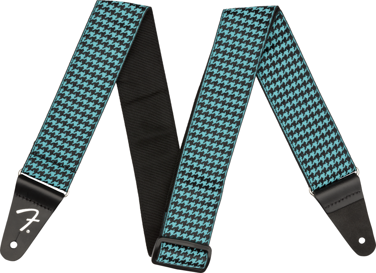 Fender Houndstooth Jacquard Strap, Teal, 2"
