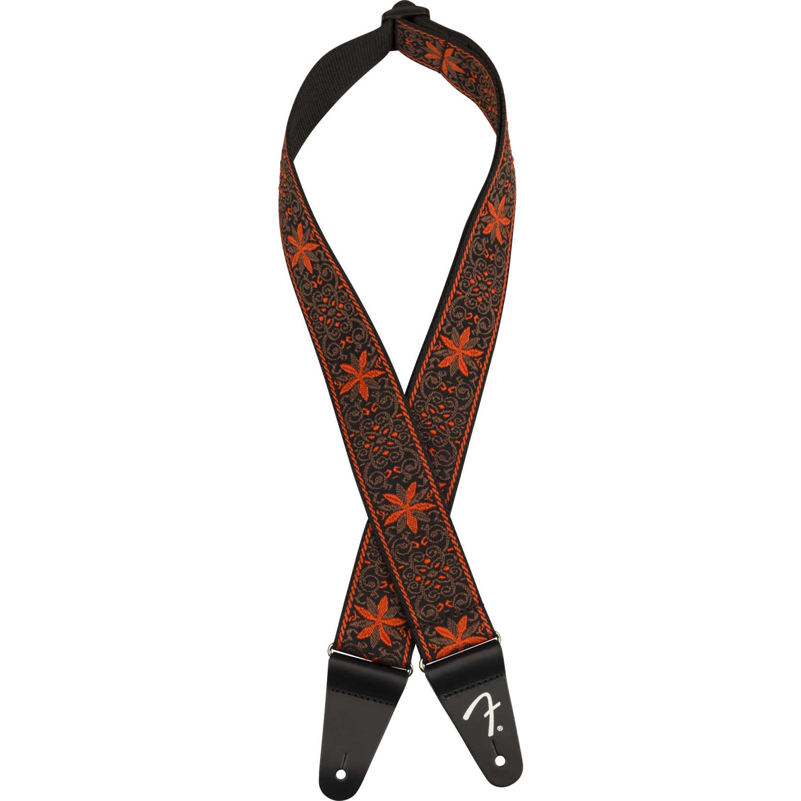 Fender Pasadena Woven Strap, Orange Wallflower, 2"