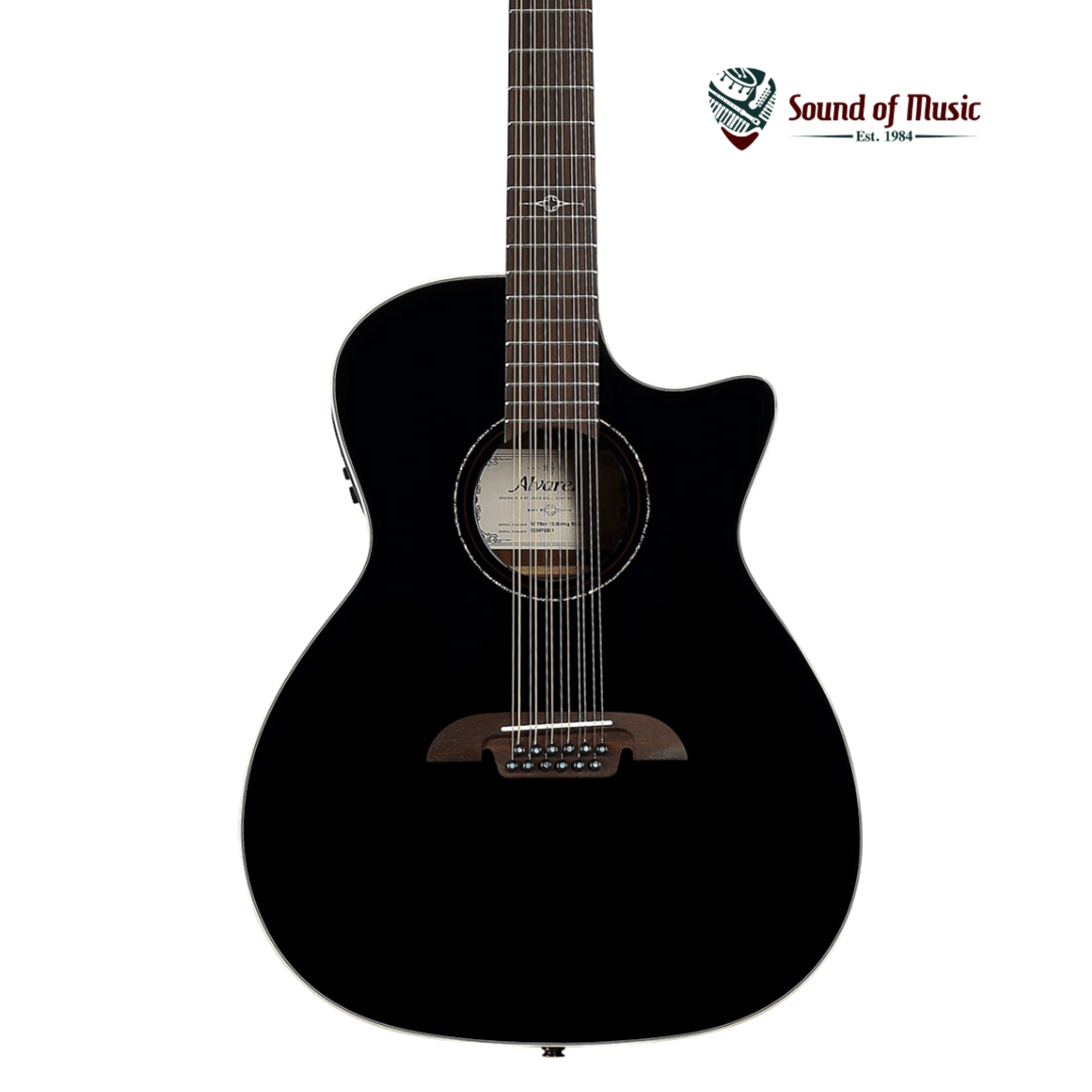 Alvarez AG70ce 12-String Acoustic-Electric Guitar - Black