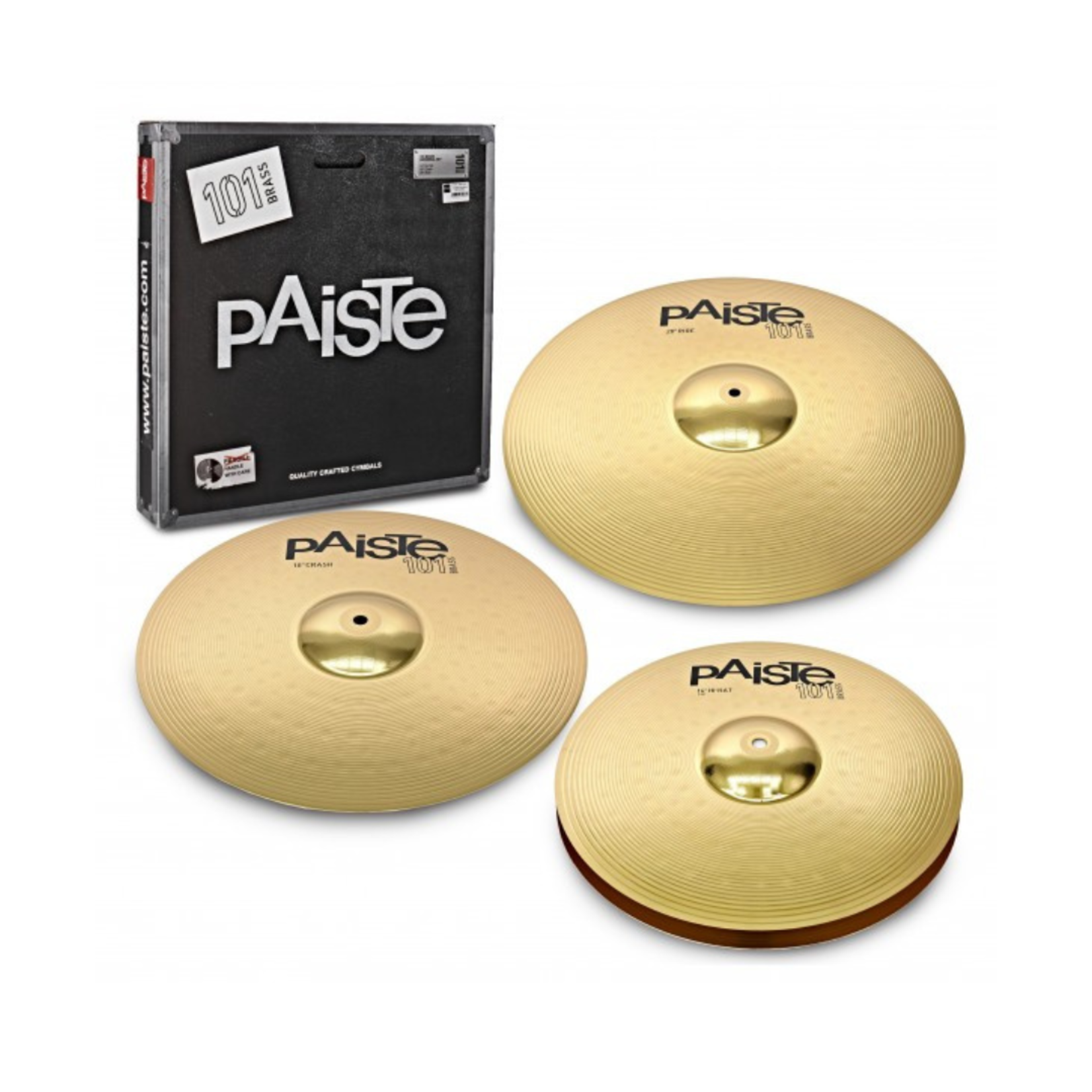 Paiste 101 Brass Universal Set - 14″ Hi-Hat, 16″ Crash, 20
