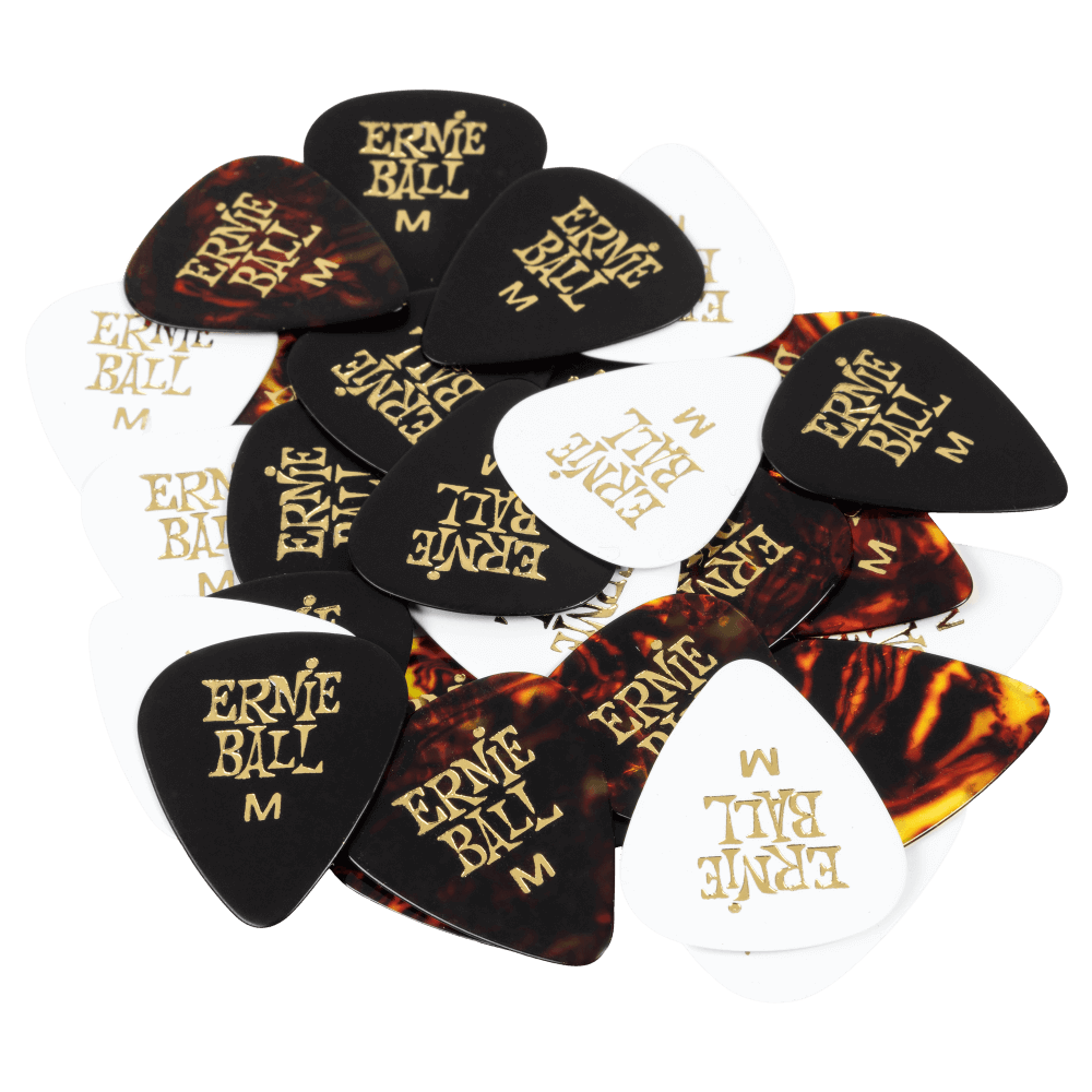 Ernie Ball Cellulose Guitar Picks - Medium Assorted Colors - 12 Pack