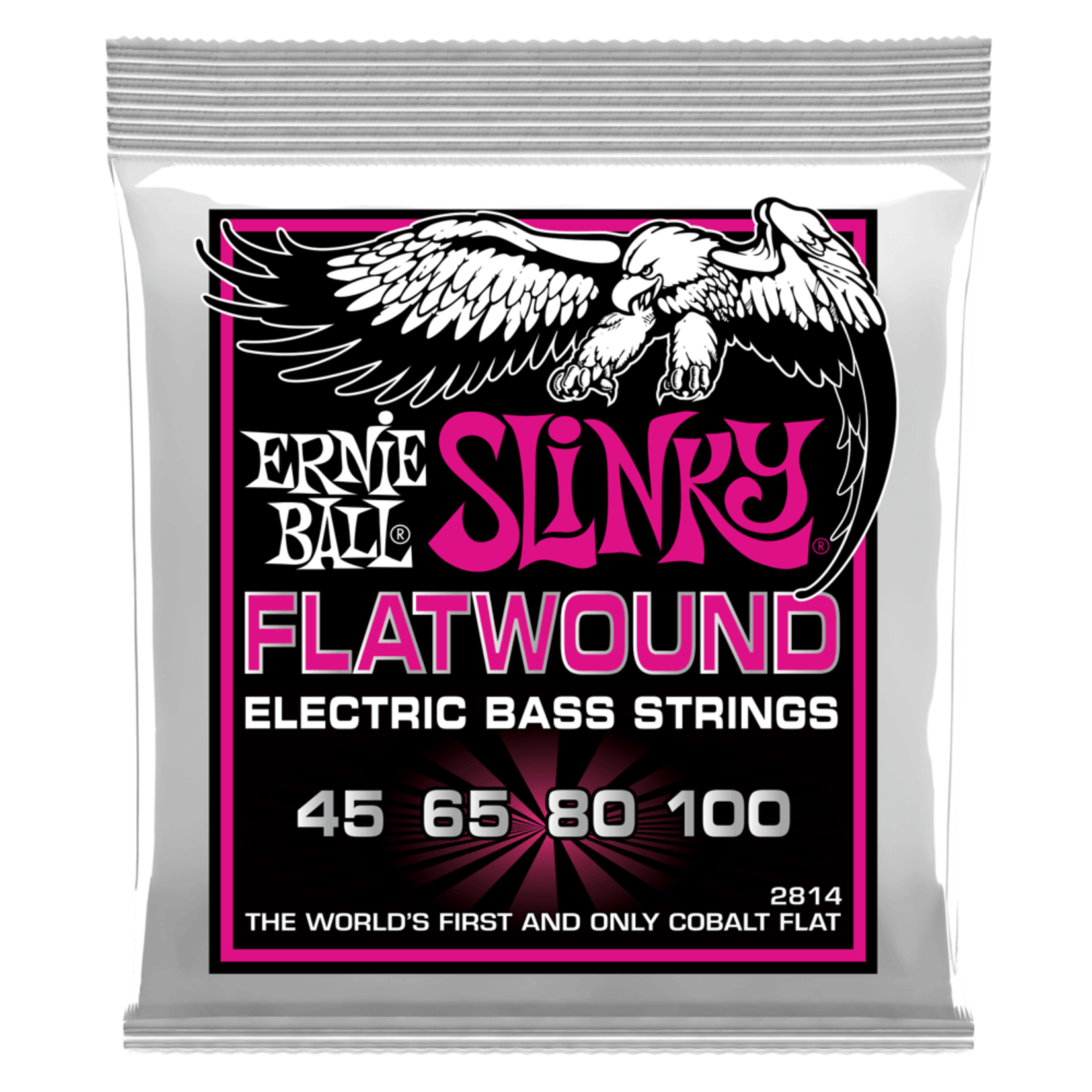 Ernie Ball Super Slinky Cobalt Flatwound Electric Bass Strings 45-100 Gauge