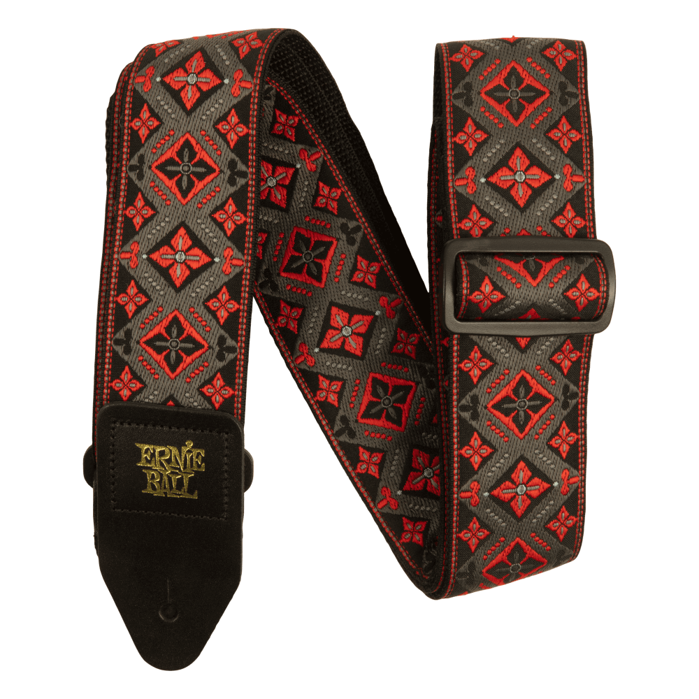 Ernie Ball Classic Jacquard Guitar Strap/Bass Strap - Red King