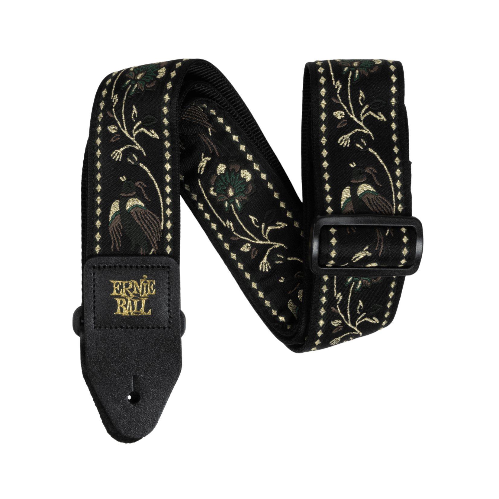 Ernie Ball Classic Jacquard Guitar/Bass Strap - Black Pleasant Pheasant