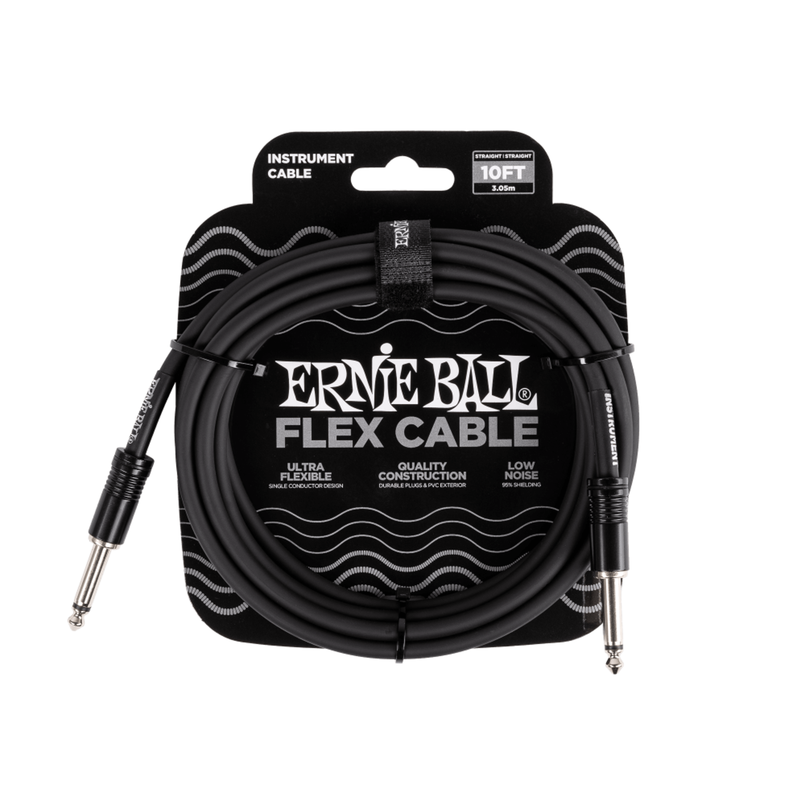 Ernie Ball Flex Instrument Cable Straight/Straight 10ft - Black