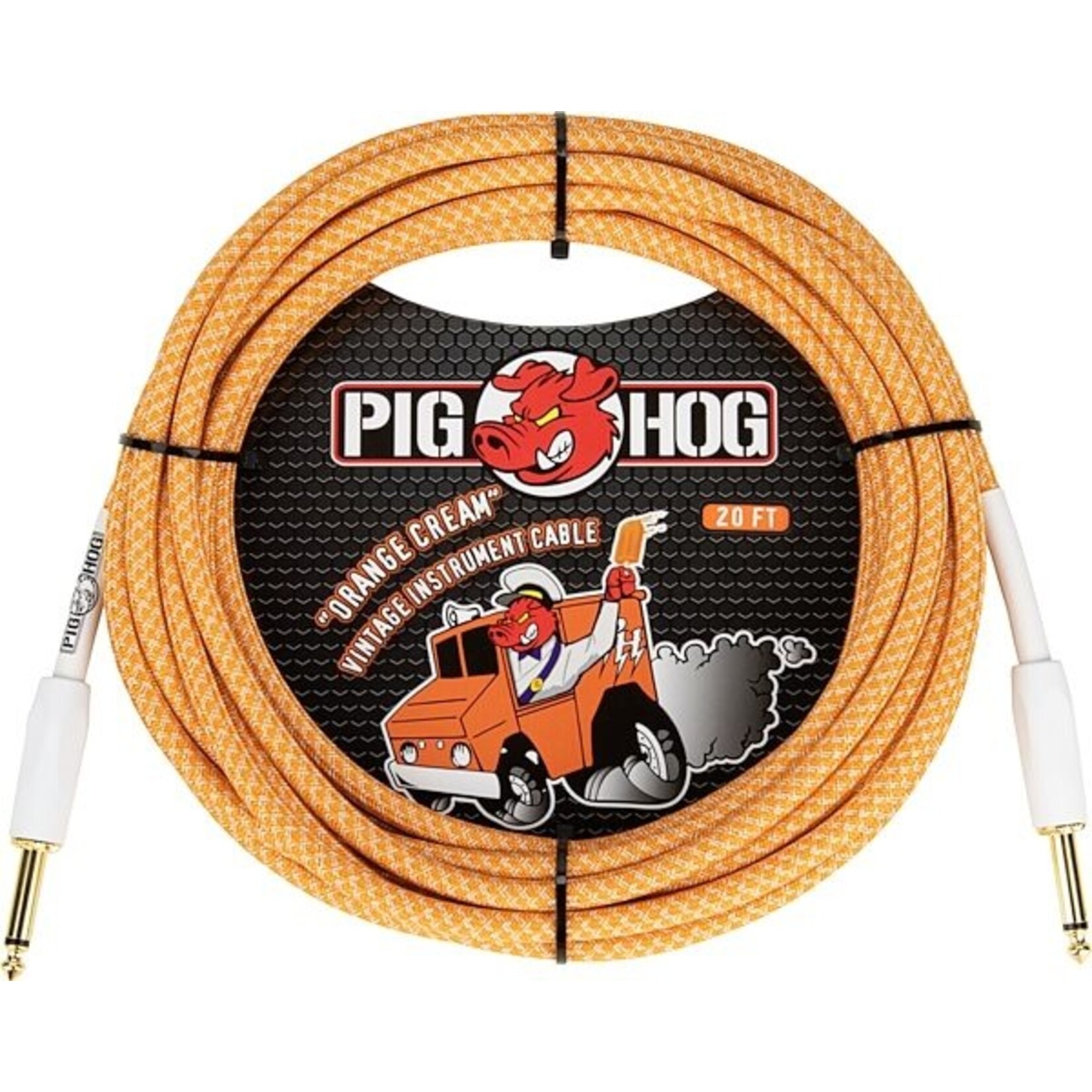 Pig Hog "Orange Crème 2.0" Instrument Cable - 20ft Straight