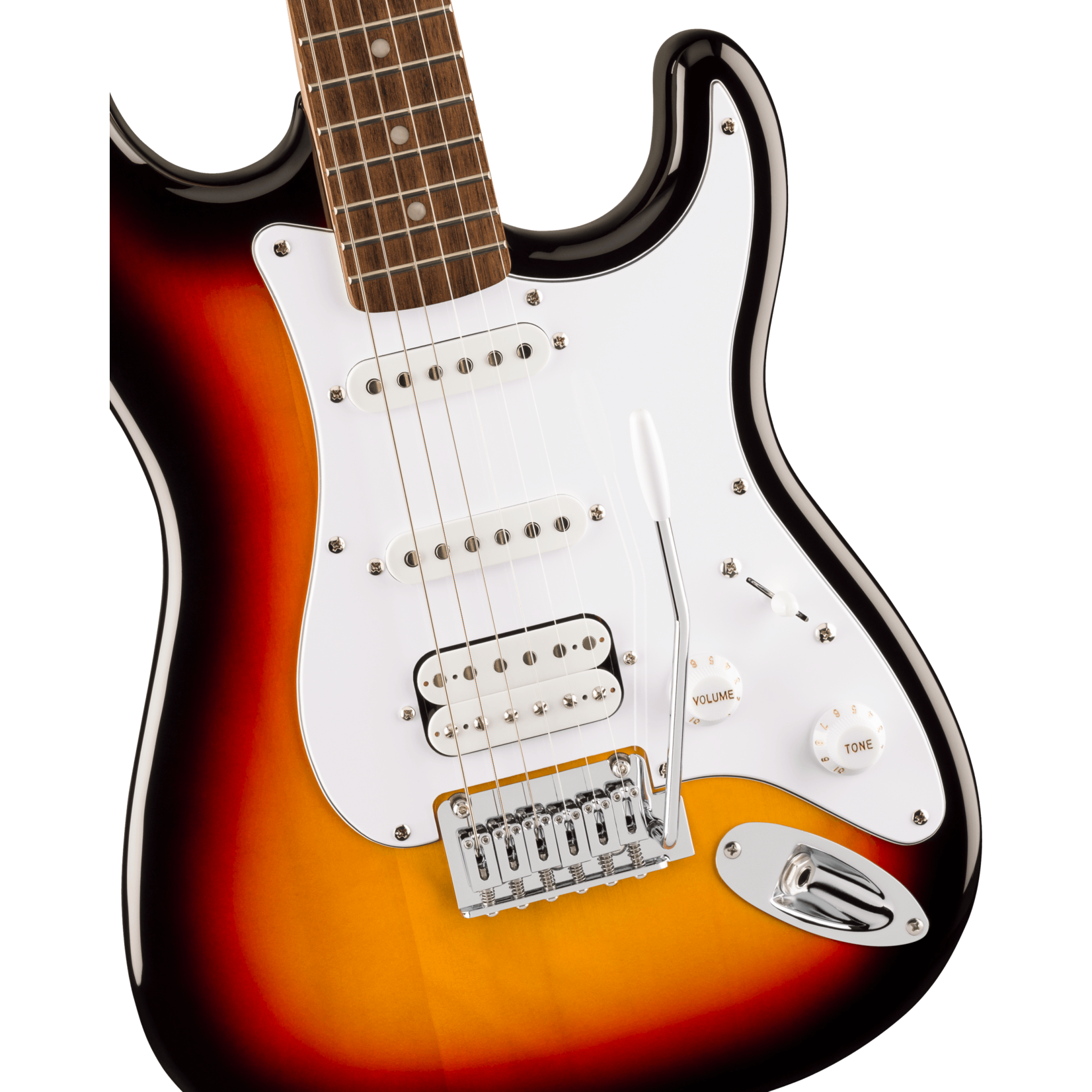 Squier Affinity Series™ Stratocaster® Junior HSS, Laurel Fingerboard, White Pickguard - 3-Color Sunburst
