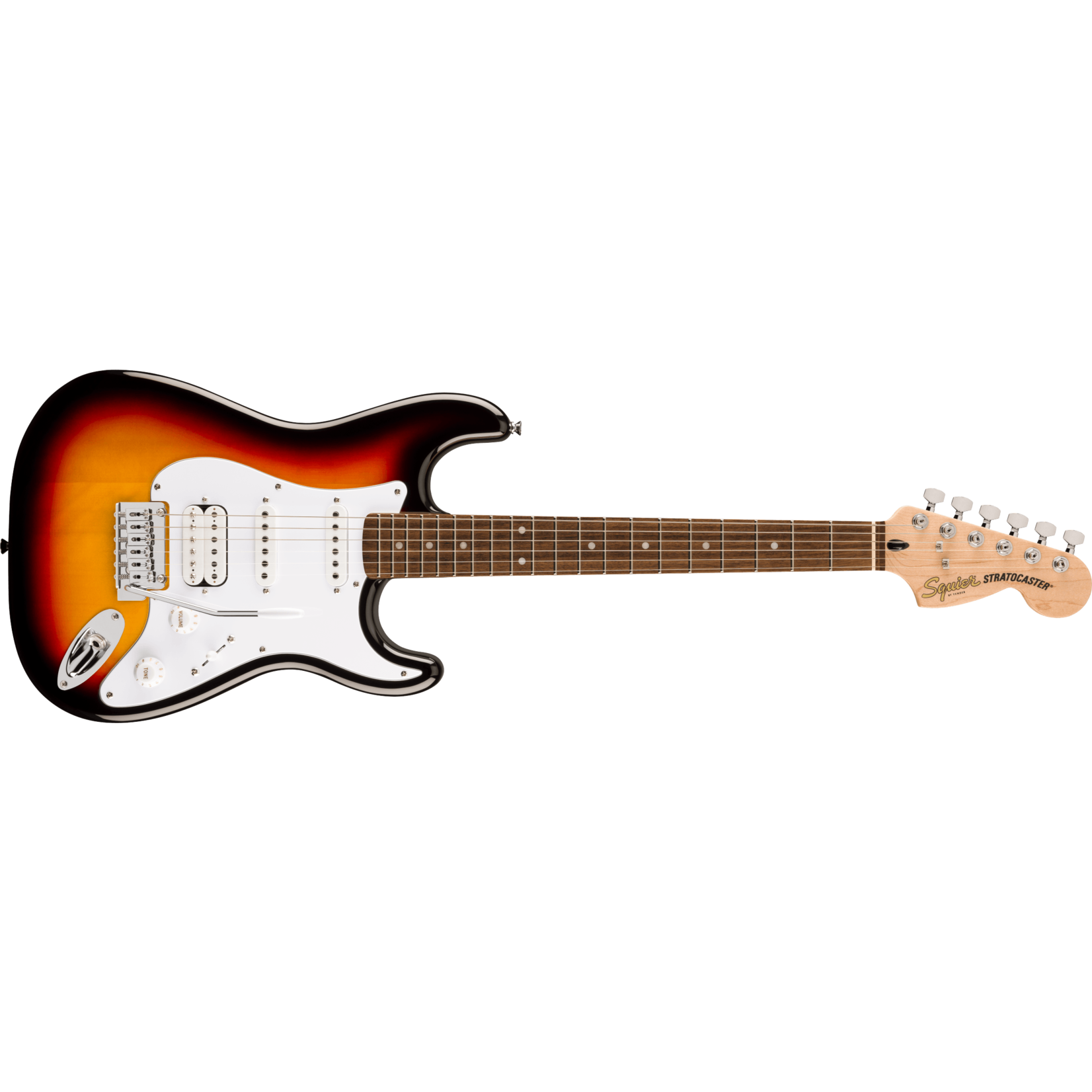 Squier Affinity Series™ Stratocaster® Junior HSS, Laurel Fingerboard, White Pickguard - 3-Color Sunburst