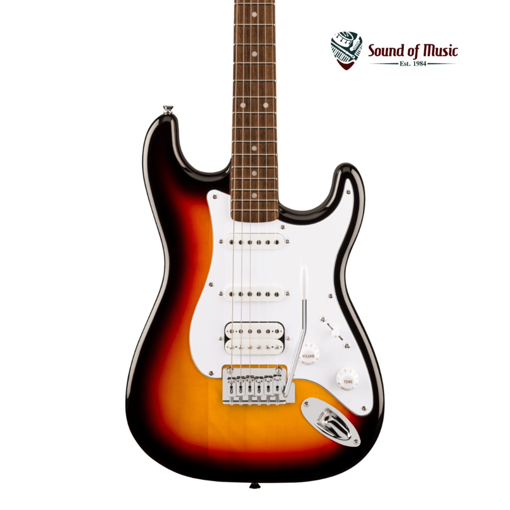 Squier Affinity Series™ Stratocaster® Junior HSS, Laurel Fingerboard, White Pickguard - 3-Color Sunburst