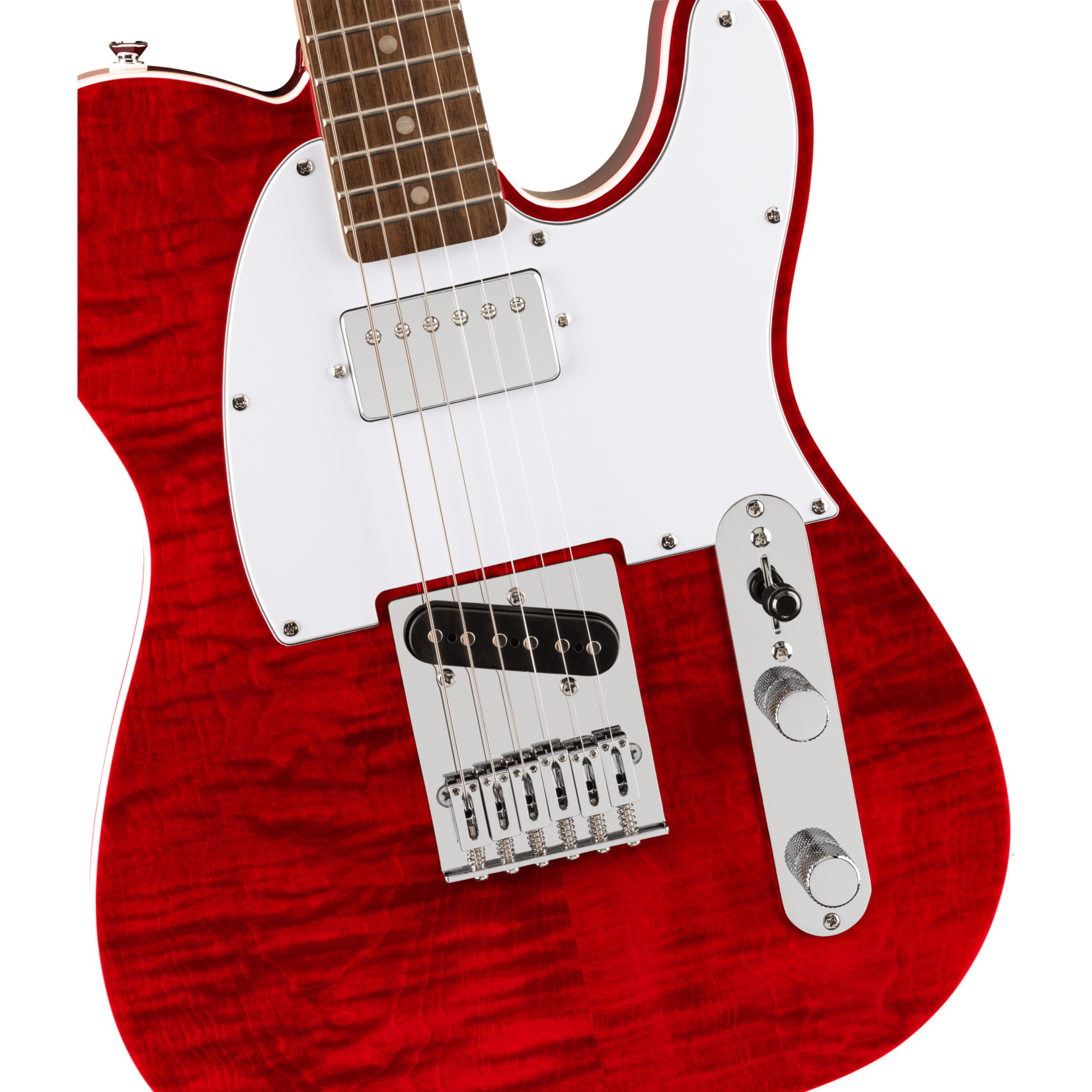 Squier Affinity Series™ Telecaster® FMT SH, Laurel Fingerboard, White Pickguard - Crimson Red Transparent