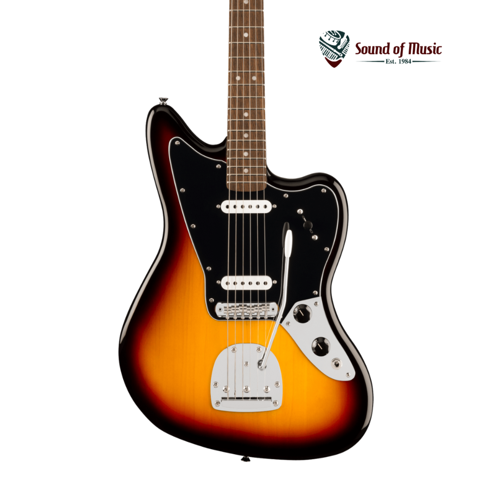 Squier Affinity Series Jaguar®, Laurel Fingerboard, Black Pickguard - 3-Color Sunburst