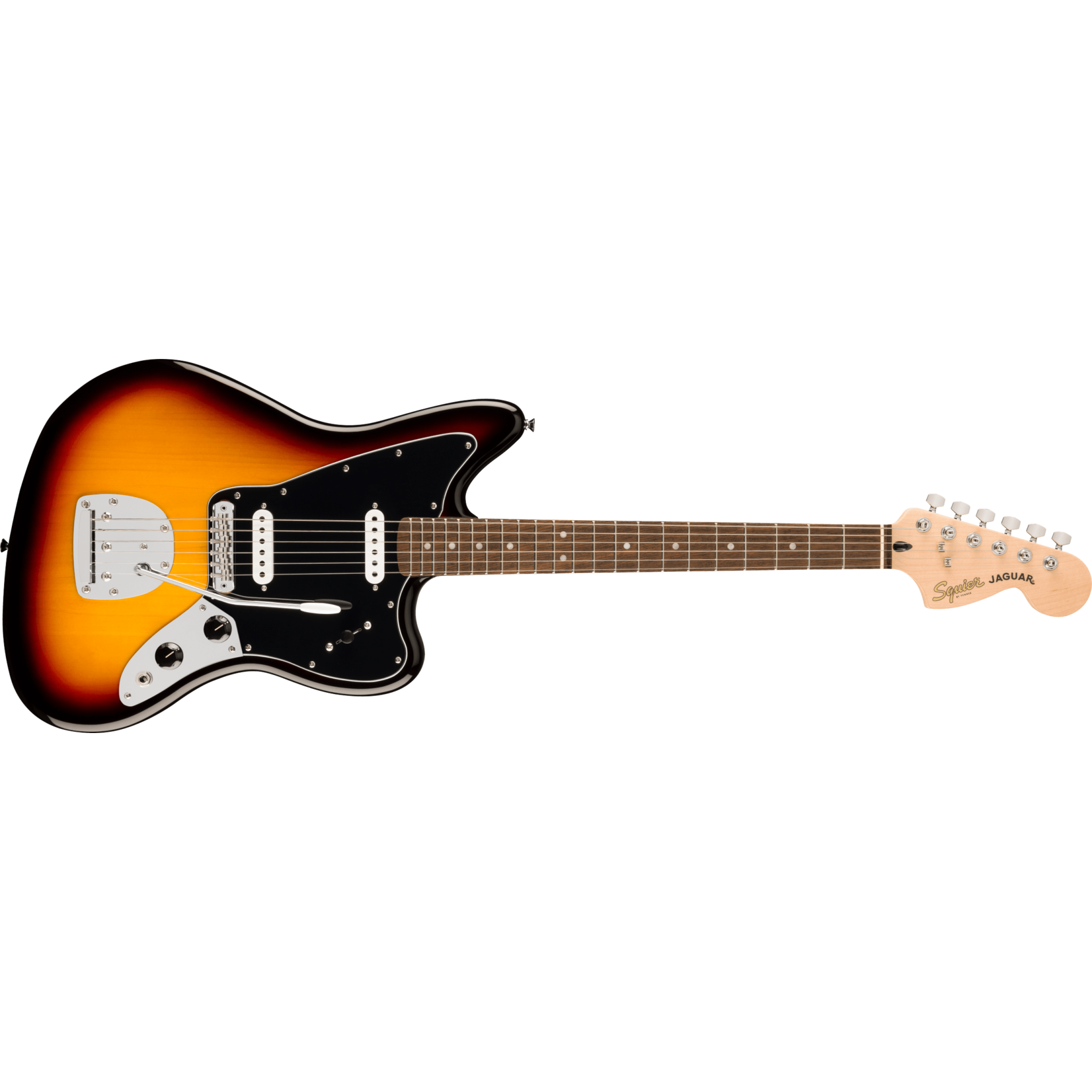 Squier Affinity Series Jaguar®, Laurel Fingerboard, Black Pickguard - 3-Color Sunburst
