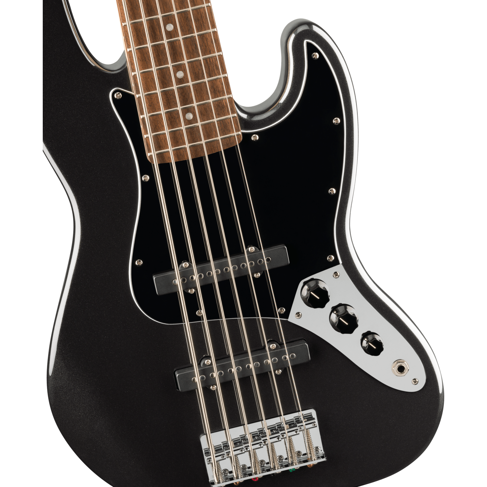 Squier Affinity Series™ Jazz Bass® VI, Laurel Fingerboard, Black Pickguard - Black Metallic