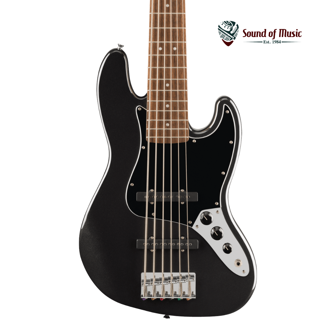Squier Affinity Series™ Jazz Bass® VI, Laurel Fingerboard, Black Pickguard - Black Metallic